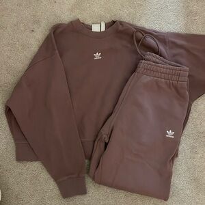 Dark mauve adidas sweat set